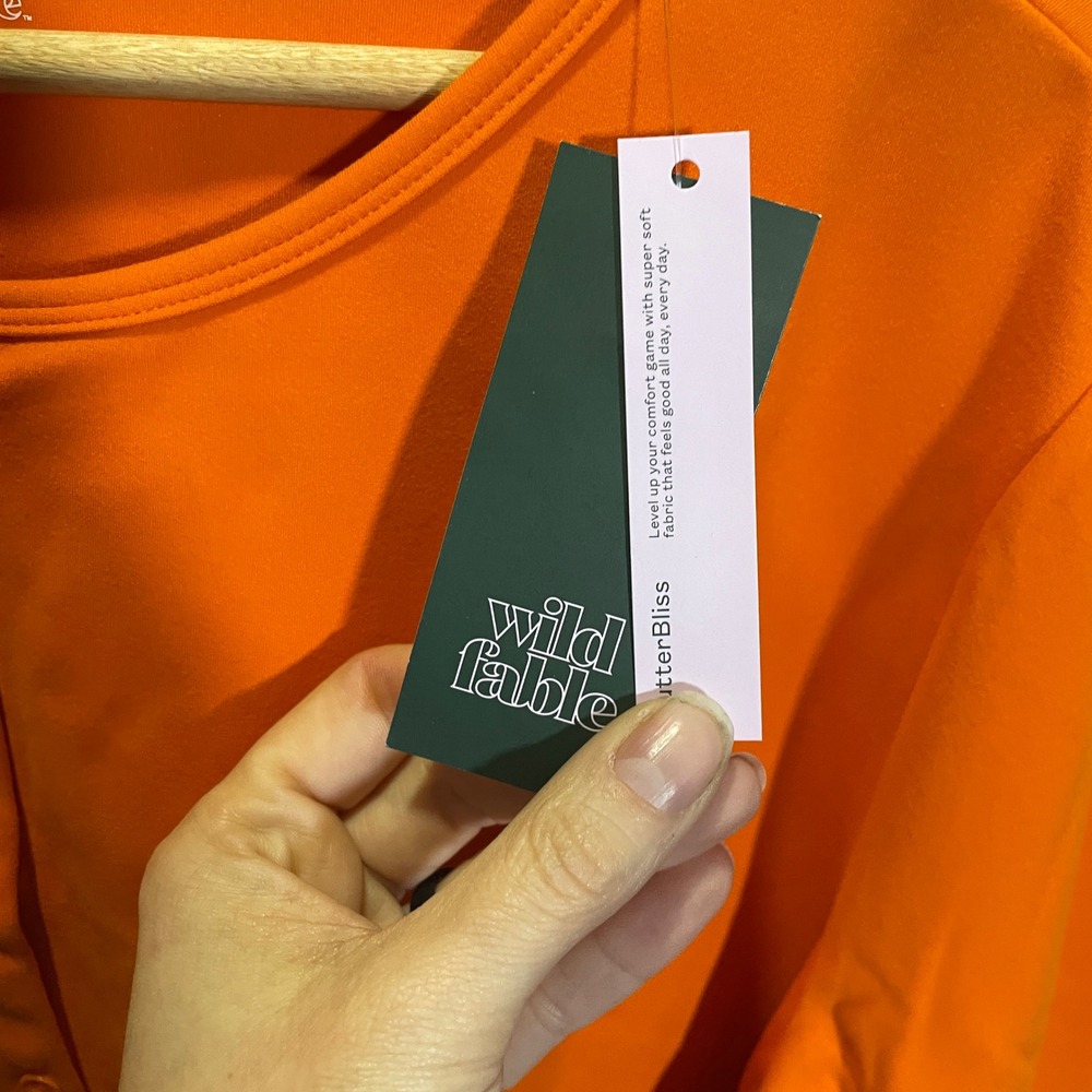 Wild Fable ButterBliss Orange Button Front Cardigan 2X NWT 3G040W Long Sleeve - Picture 3 of 5